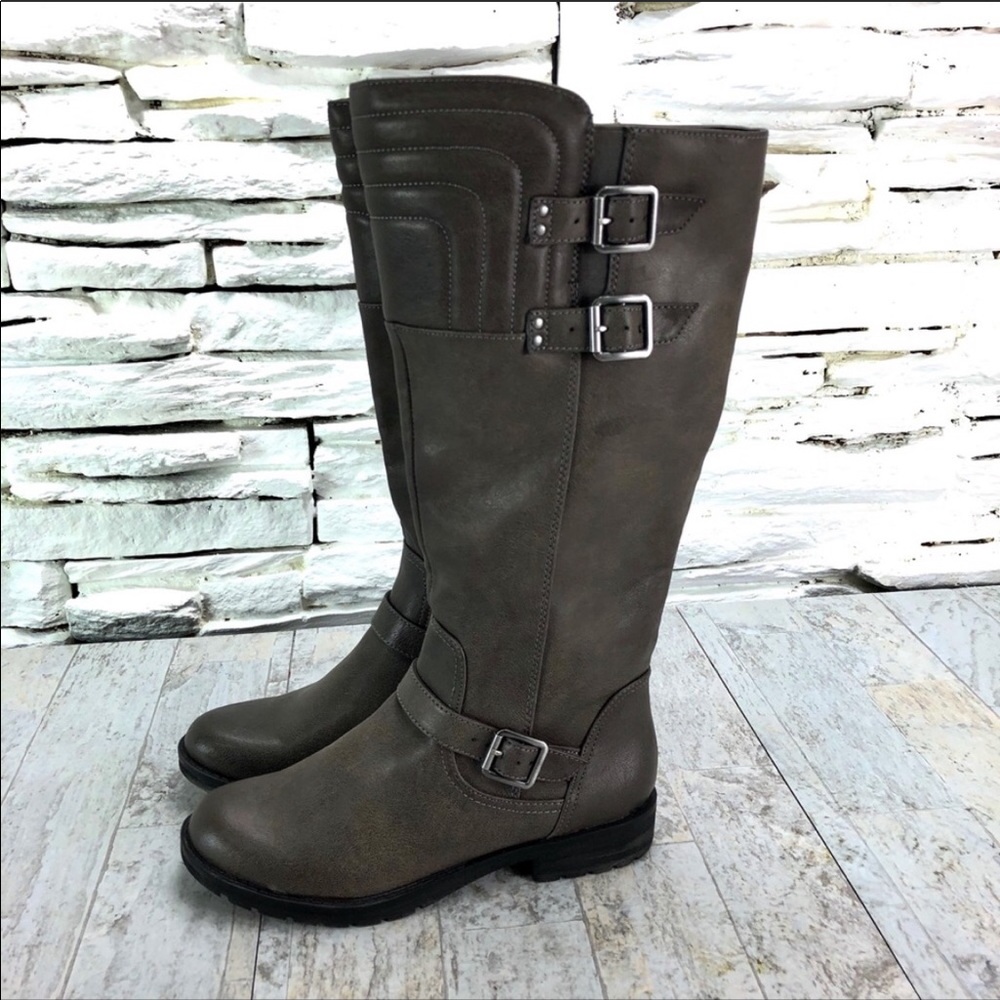 Natural Soul Bijoux Gray Boot Tall Side Buckles - Picture 3 of 8